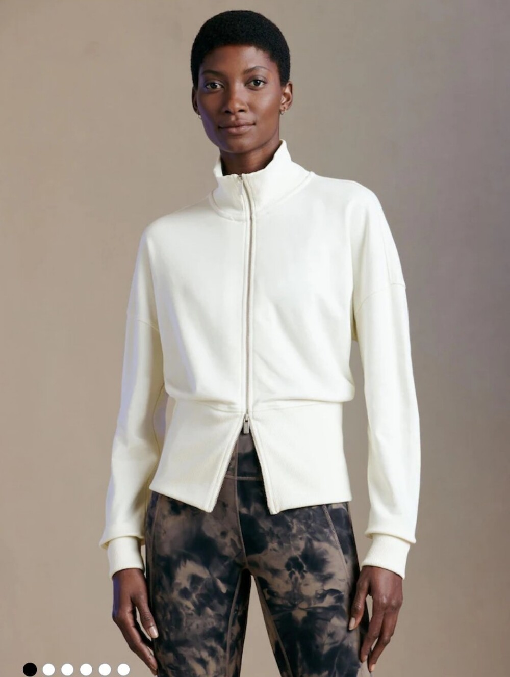 Sweaty Betty Lily White After Class Zip Up Top
